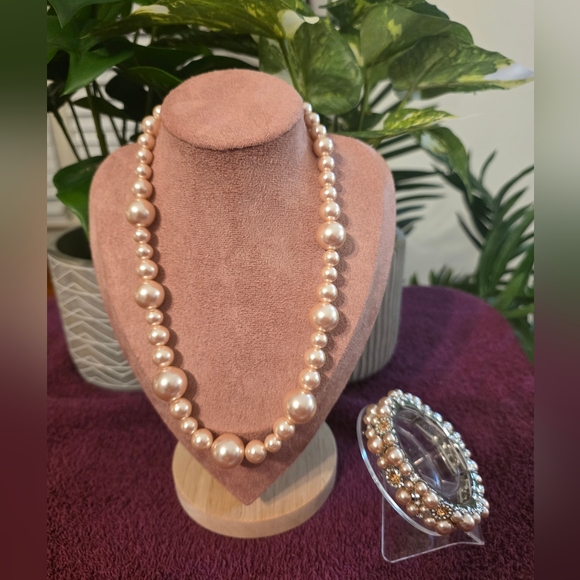Charter Club Jewelry - Charter Club Gold-Tone Pearl Necklace And Braclet Set
